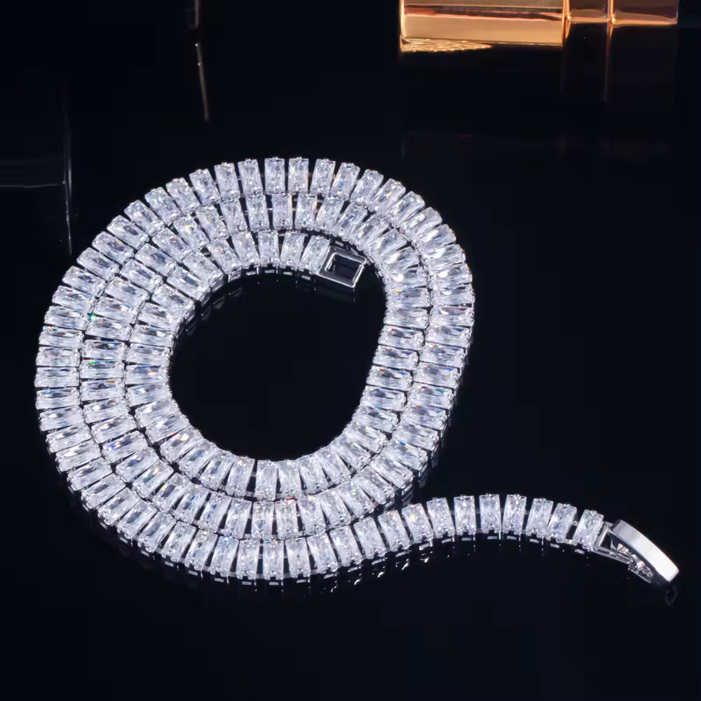 Charming silver tennis necklace